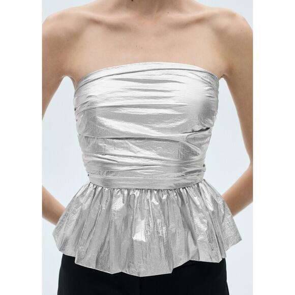 Metallic Peplum Top - Picture 1 of 3
